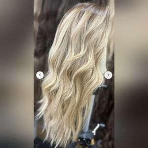 SOLD kosher human hair silk top wig, very long rooted blonde sayar wigs like new